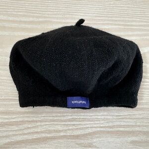 Hat Attack Black Wool Beret with Branded Label
